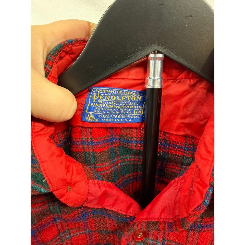 Vintage Pendleton Tartan Plaid 100% Pure Wool Made‎ in USA Flannel Sz M - Picture 3 of 9